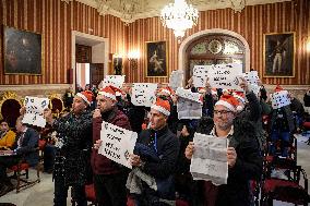 Local Police Protest During City Council Session In Seville - Spain