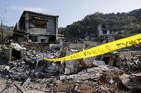 Aftermath of southwestern Japan fire