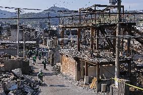 Aftermath of southwestern Japan fire