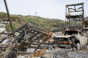 Aftermath of southwestern Japan fire