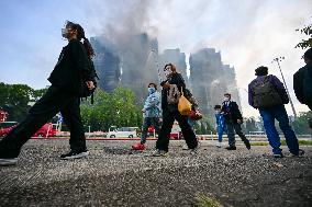 Residential Area Fire Site In Hong Kong