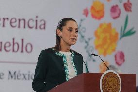 Mexican President Claudia Sheinbaum Holds Briefing Conference - Mexico
