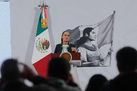 Mexican President Claudia Sheinbaum Holds Briefing Conference - Mexico