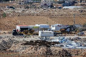 Shops Demolished in West Bank