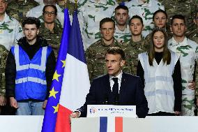 Macron Visits The 27th Mountain Infantry Brigade - Varces