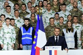 Macron Visits The 27th Mountain Infantry Brigade - Varces