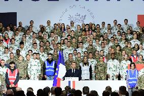 Macron Visits The 27th Mountain Infantry Brigade - Varces