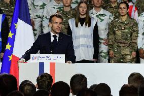 Macron Visits The 27th Mountain Infantry Brigade - Varces