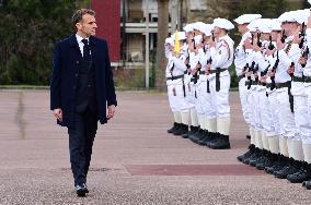 Macron Visits The 27th Mountain Infantry Brigade - Varces