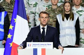 Macron Visits The 27th Mountain Infantry Brigade - Varces