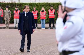 Macron Visits The 27th Mountain Infantry Brigade - Varces