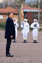 Macron Visits The 27th Mountain Infantry Brigade - Varces