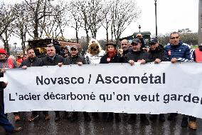 ArcelorMittal Rally in Front of the National Assembly - Paris