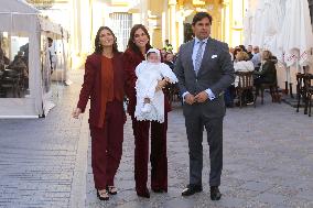 Francisco Rivera and Lourdes Montes Baptize Their Son Nicolas - Seville