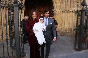 Francisco Rivera and Lourdes Montes Baptize Their Son Nicolas - Seville