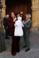 Francisco Rivera and Lourdes Montes Baptize Their Son Nicolas - Seville