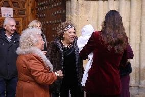 Francisco Rivera and Lourdes Montes Baptize Their Son Nicolas - Seville