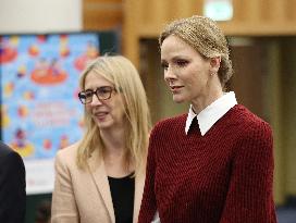 NO TABLOIDS - Princess Charlene at the Grimaldi Forum - Monaco