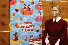 NO TABLOIDS - Princess Charlene at the Grimaldi Forum - Monaco