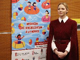 NO TABLOIDS - Princess Charlene at the Grimaldi Forum - Monaco