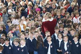 NO TABLOIDS - Princess Charlene at the Grimaldi Forum - Monaco