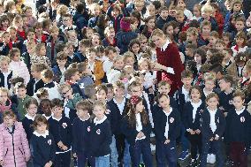NO TABLOIDS - Princess Charlene at the Grimaldi Forum - Monaco