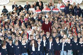 NO TABLOIDS - Princess Charlene at the Grimaldi Forum - Monaco