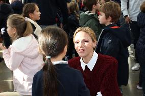 NO TABLOIDS - Princess Charlene at the Grimaldi Forum - Monaco