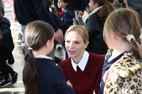 NO TABLOIDS - Princess Charlene at the Grimaldi Forum - Monaco