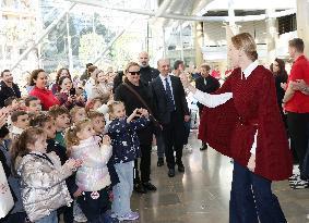 NO TABLOIDS - Princess Charlene at the Grimaldi Forum - Monaco