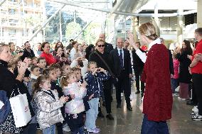 NO TABLOIDS - Princess Charlene at the Grimaldi Forum - Monaco