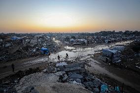 Destroyed Landscape Of Zeitoun Neighborhood - Gaza