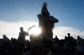 Indigenous People Participate To Sunrise Ceremony - USA