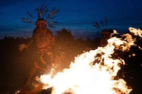 Indigenous People Participate To Sunrise Ceremony - USA