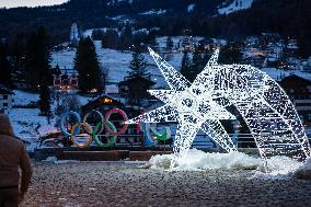 New Olympic Christmas Decorations In Cortina - Italy