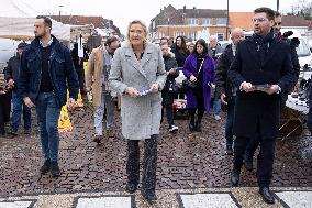 Marine Le Pen At Carvin Market for RN 2026 Municipal Campaign - Hauts-de-France