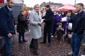 Marine Le Pen At Carvin Market for RN 2026 Municipal Campaign - Hauts-de-France