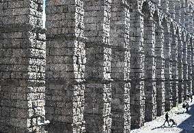 Roman Aqueduct in Segovia - Spain