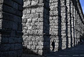 Roman Aqueduct in Segovia - Spain