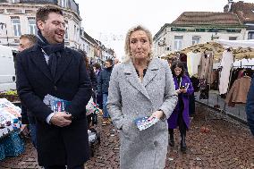 Marine Le Pen At Carvin Market for RN 2026 Municipal Campaign - Hauts-de-France