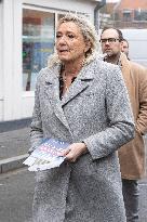 Marine Le Pen At Carvin Market for RN 2026 Municipal Campaign - Hauts-de-France