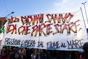 Pro-Palestine Demonstration with Greta Thunberg - Rome
