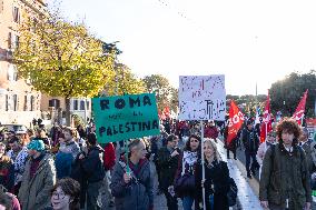 Pro-Palestine Demonstration with Greta Thunberg - Rome