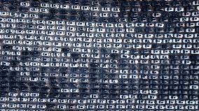 New Energy Vehicles Parked in Liangjiang New Area in Chongqing