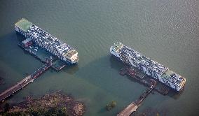 New Energy Vehicles Parked in Liangjiang New Area in Chongqing
