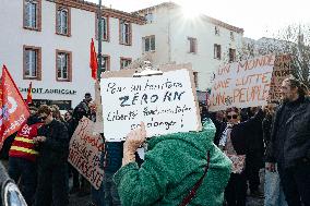 Protests against Jordan Bardella s visit in Moissac - France