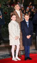 NO TABLOIDS - Royals at Christmas Lights Inauguration - Monaco