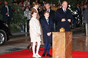 NO TABLOIDS - Royals at Christmas Lights Inauguration - Monaco
