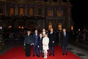 NO TABLOIDS - Royals at Christmas Lights Inauguration - Monaco