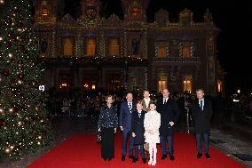 NO TABLOIDS - Royals at Christmas Lights Inauguration - Monaco
